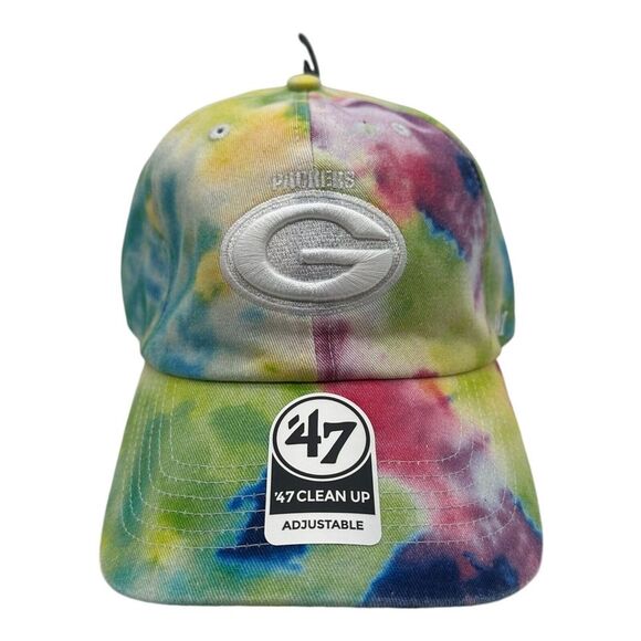 '47 Clean Up Green Bay Packers NFL Tie Dye Colorful Adjustable OSFM Cap Hat‎ - Picture 1 of 8